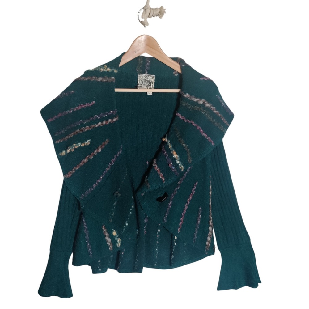 Curio‎ Vintage Open Front Shawl Neck Cardigan Size Small Y2K